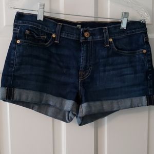 7 For All Mankind Cuffed Jean  Denim Shorts  SZ 28